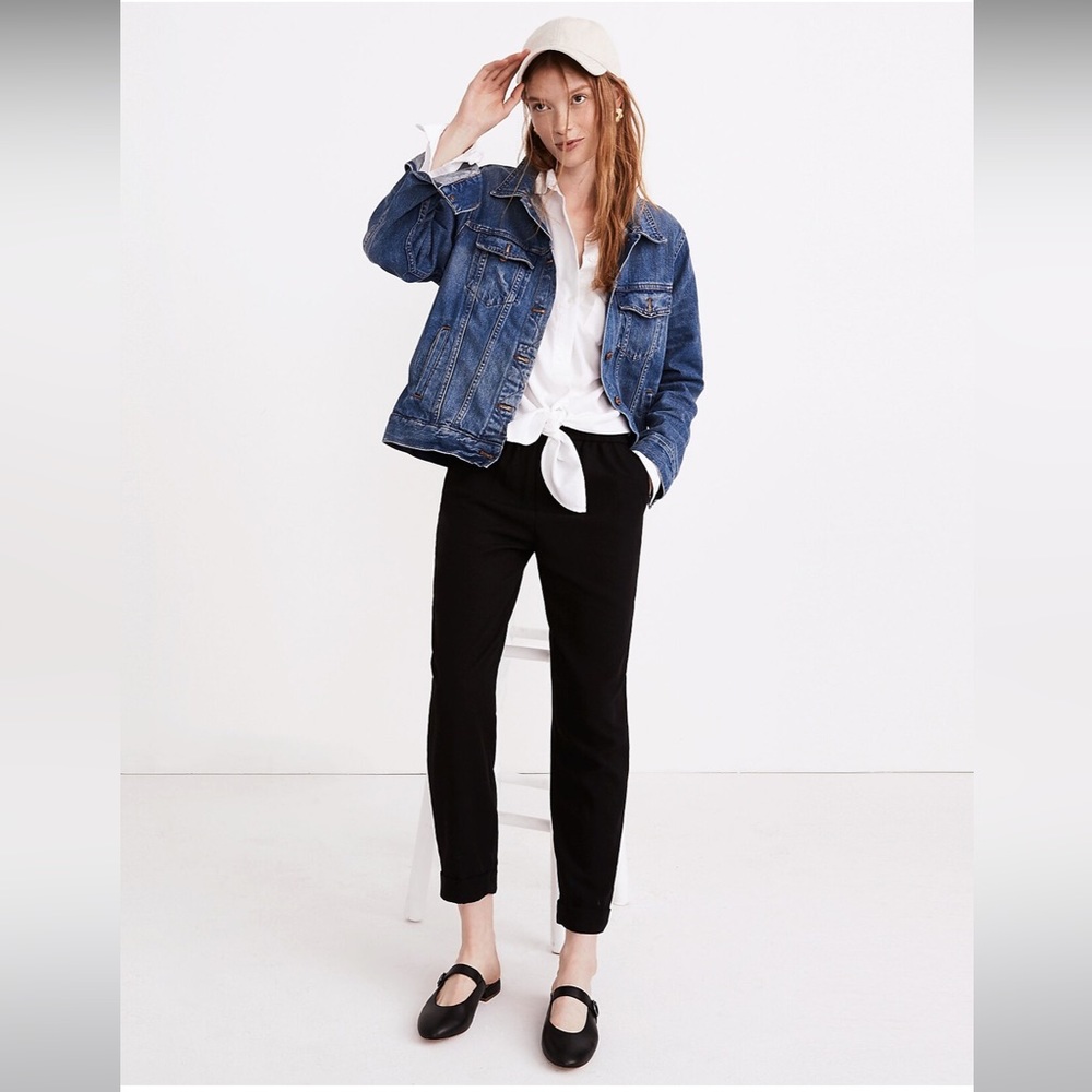 Madewell Black Cuffed Track Trousers